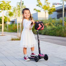 Trottinettes à balancier - Trotinette T5 smarTrike avec des roues lumineuses, un sac à dos et une poignée réglable, capacité 50 kg, rose_0