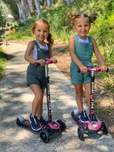 Koloběžky vlnící - Koloběžka T5 smarTrike se svítícími koly s batohem a nastavitelnou rukojetí nosnost 50 kg růžová_9
