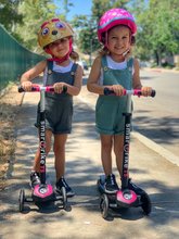 Koloběžky vlnící - Koloběžka T5 smarTrike se svítícími koly s batohem a nastavitelnou rukojetí nosnost 50 kg růžová_10
