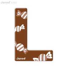 Decorazioni per la cameretta dei bambini - Lettera in legno L ABCDeco Janod adesiva 9 cm rossa/marrone dai 3 anni_1