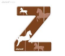 Decorazioni per la cameretta dei bambini - Lettera in legno Z ABCDeco Janod adesiva 9 cm beige/marrone dai 3 anni_1