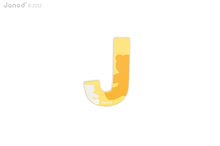 Dekorácie do detských izieb - Drevené písmeno J ABCDeco Janod lepiace 9 cm žlté/hnedé od 3 rokov_0