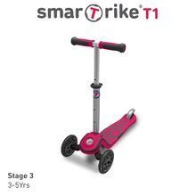 Dreirädrige Roller für Kinder - Kinderroller und Kinder Dreirad T1 smarTrike 3in1 mit T-Lock-System, verstellbarem Sitz und Griff grau-pink ab 15 Monaten_0