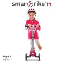 Dreirädrige Roller für Kinder - Kinderroller und Kinder Dreirad T1 smarTrike 3in1 mit T-Lock-System, verstellbarem Sitz und Griff grau-pink ab 15 Monaten_1