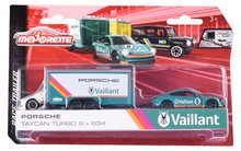 Játékautók  - Kisautó pótkocsival Race Trailer Majorette fém nyitható részekkel 19 cm hosszú_7
