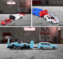 Játékautók  - Kisautók pótkocsival Porsche Motorsport Race Trailer Majorette fém nyitható részekkel 19 cm hosszú_2