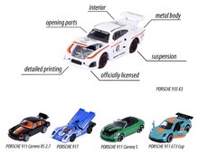 Zestawy z samochodzikami - Autka Porsche Motorsport 5 Pieces Giftpack Majorette metalowe długość 7,5 cm zestaw 5 rodzajów w opakowaniu podarunkowym_2