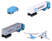 Samochody ciężarowe - Samochód transportowy MAERSK Transport Vehicles Majorette metalowe o długości 20 cm 3 rodzaje_1