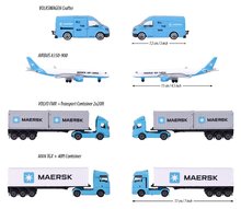 Tovornjaki - Avtomobilček dostavni MAERSK Transport Vehicles Majorette kovinski 17 cm dolžina 3 vrste_0