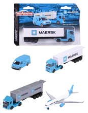 Samochody ciężarowe - Samochód transportowy MAERSK Transport Vehicles Majorette metalowe o długości 20 cm 3 rodzaje_0