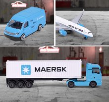 Camioane - Mașină de transport MAERSK Transport Vehicles Majorette din metal 20 cm lungime 3 tipuri_2
