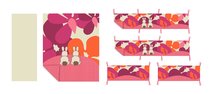 Dječje posteljine - Set za krevetić Joy Rabbits Pink toT's-smarTrike zecici gnijezdo, poplun i plahta ružičasta od 0 mjeseci_1