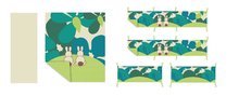 Lenzuola per bambini - Completo da lettino Joy Rabbits Green toT's-smarTrike coniglietto nido, trapunta, lenzuolo verde da 0 mesi_1