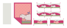 Lenzuola per bambini - Completo da lettino Joy Hippo Pink toT's-smarTrike ippopotamo nido, trapunta e coprimaterasso_1