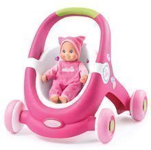 Seturi babytaxiuri - Babytaxiu roz Bubble Go cu melodii Smoby și cărucior pentru păpuşă cu premergător 2in1 MiniKiss de la 6 luni_1