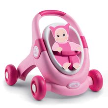 Cărucioare pentru păpuși de la 12 luni - Set premergător și cărucior cu scaun de mașină MiniKiss 3în1 Smoby cu frână și păpușă de jucărie vulpe Animale de Pădure cu sunet_8