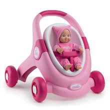 Vozički za punčke in dojenčke od 12 mesecev - Komplet voziček za dojenčka in hojica 2v1 MiniKiss Smoby in dojenček z zvokom MiniKiss s kučmo od 12 mes_2