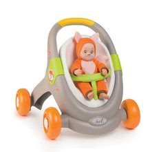 Pentru bebeluși - Set premergător și cărucior cu scaun de mașină animăluțe Animal MiniKiss 3în1 Smoby cu frână și babytaxiu mașină Bobby Car Neo Red_1