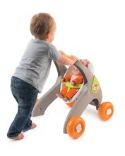 Kočíky pre bábiky od 12 mesiacov - Set chodítko a kočík s autosedačkou zvieratká Animal Minikiss 3v1 Smoby s brzdou a bábika Zajačik Lesné Zvieratká so zvukom_6