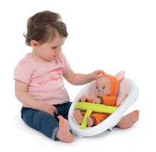 Kočíky pre bábiky od 12 mesiacov - Set chodítko a kočík s autosedačkou zvieratká Animal Minikiss 3v1 Smoby s brzdou a bábika Zajačik Lesné Zvieratká so zvukom_9