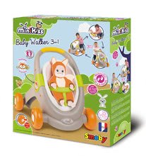 Baby walkers - Animal MiniKiss 3in1 Smoby Walker and Stroller with Animal Car Seat with brake and seat belt, 12 months and over_9