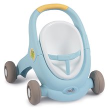 Detské chodítka - Set chodítko a kočík s brzdou Croc Baby Walker Minikiss 3in1 Smoby a bábika slimáčik 30 cm so zvukom_5