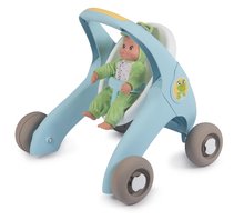 Detské chodítka - Set chodítko a kočík s brzdou Croc Baby Walker Minikiss 3in1 Smoby a bábika slimáčik 30 cm so zvukom_8