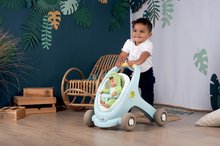 Detské chodítka - Set chodítko a kočík s brzdou Croc Baby Walker Minikiss 3in1 Smoby a bábika slimáčik 30 cm so zvukom_0