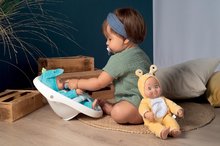 Detské chodítka - Set chodítko a kočík s brzdou Croc Baby Walker Minikiss 3in1 Smoby a bábika slimáčik 30 cm so zvukom_17