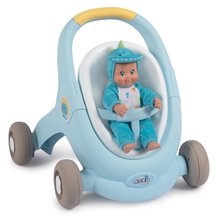 Detské chodítka - Set chodítko a kočík s brzdou Croc Baby Walker Minikiss 3in1 Smoby a bábika slimáčik 30 cm so zvukom_20