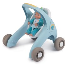 Járássegítők - Járássegítő és babakocsi játékbabának Croc Baby Walker Minikiss 3in1 Smoby fékkel és biztonsági övvel 12 hó-tól_11