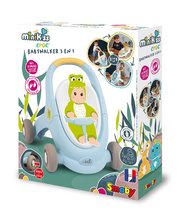 Detské chodítka - Set chodítko a kočík s brzdou Croc Baby Walker Minikiss 3in1 Smoby a bábika slimáčik 30 cm so zvukom_27