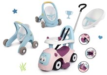 Sets für die Kleinsten - Set Lauflernwagen und Kinderwagen mit Bremse Croc Baby Walker Minikiss 3in1 Smoby und ein Rutscher in Pink mit Rückenlehne_2