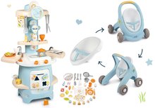 Chodziki dla dzieci  - Krzesełko i wózek z hamulcem Croc Baby Walker Minikiss 3in1 Smoby Z didaktyczną kuchnią i klockami_2