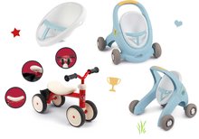 Seturi pentru bebeluși  - Set premergător și cărucior cu frână Croc Baby Walker Minikiss 3in1 Smoby cu babytaxiu Rookie roșu_8