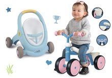 Otroški sprehajalčki - Komplet sprehajalček in voziček z zavoro Croc Baby Walker Minikiss 3in1 Smoby in poganjalec Rookie rožnati_33