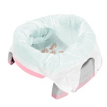 Bilik és wc-szűkítők - Utazó bili/ WC szűkítő Potette Plus Pastel rózsaszín-fehér + 3 db eldobható zacskó és utazótáska 15 hó-tól_1