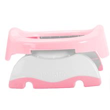 Bilik és wc-szűkítők - Utazó bili/ WC szűkítő Potette Plus Pastel rózsaszín-fehér + 3 db eldobható zacskó és utazótáska 15 hó-tól_0