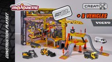 Garaje - Joc de construit structură Volvo Creatix Majorette cu macara și 5 mașinuțe de la 5 ani_1