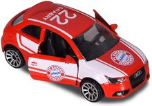 Samochodziki - Auta FC Bayern Majorette Zestaw 5 rodzajów z metalowymi amortyzatorami i naklejkami w opakowaniu prezentowym._1