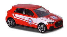 Samochodziki - Samochodzik FC Bayern Premium Majorette stalowe z amortyzacją z naklejkami 7,5 cm długość 6 różnych rodzajów_1