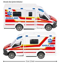 Játékautók  - Menőautó Mercedes-Benz Sprinter Ambulance Majorette hanggal és fénnyel hossza 15 cm_3
