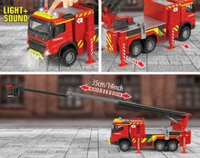 Nákladní auta - Autíčko hasičské Volvo Truck Fire Engine Majorette se zvukem a světlem délka 19 cm_1