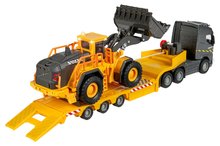Gradbeni stroji - Tovornjak z nakladalnikom Volvo Truck & Wheel Loader Majorette 35 cm dolžina z zvokom in lučko_0