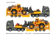 Stavebné stroje - Kamión s nakladačom Volvo Truck & Wheel Loader Majorette 35 cm dĺžka so zvukom a svetlom_1