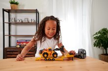 Stavebné stroje - Kamión s nakladačom Volvo Truck & Wheel Loader Majorette 35 cm dĺžka so zvukom a svetlom_3