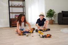 Stavební stroje - Kamion s nakladačem Volvo Truck & Wheel Loader Majorette 35 cm délka se zvukem a světlem_8