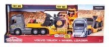 Stavební stroje - Kamion s nakladačem Volvo Truck & Wheel Loader Majorette 35 cm délka se zvukem a světlem_11