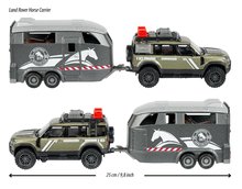 Macchine - Macchina fuoristrada con rimorchio per cavalli Land Rover Horse Carrier Majorette di 25 cm con suono e luce_1