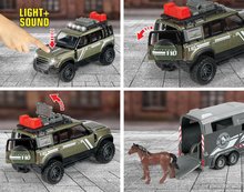 Autíčka - Auto terénne s prívesom pre koňa Land Rover Horse Carrier Majorette 25 cm dĺžka so zvukom a svetlom_3